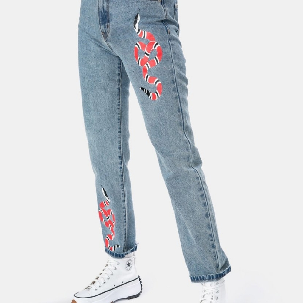 Sold! Adika Snakey Mom Jeans High Waist Vtg Snake - Picture 15 of 16